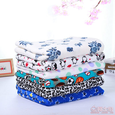 義烏廠家直銷 多色多尺寸印花珊瑚絨毛毯ZM002，現貨供應定制服務